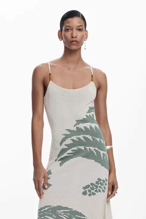 Vestido textura palmeras