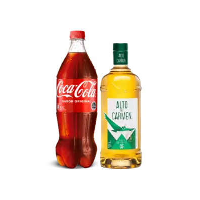 Promo Alto del Carmen 35° Botella 750cc + Coca Cola Original 1.5L