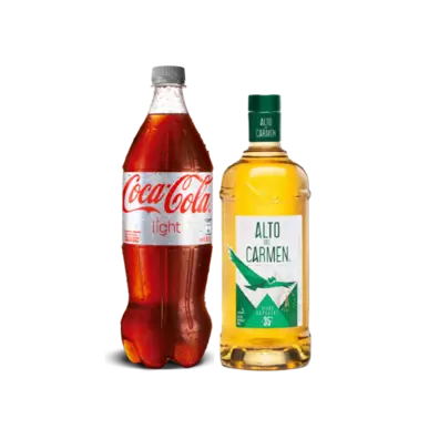Promo Alto del Carmen 35° Botella 750cc + Coca Cola Light 1.5L