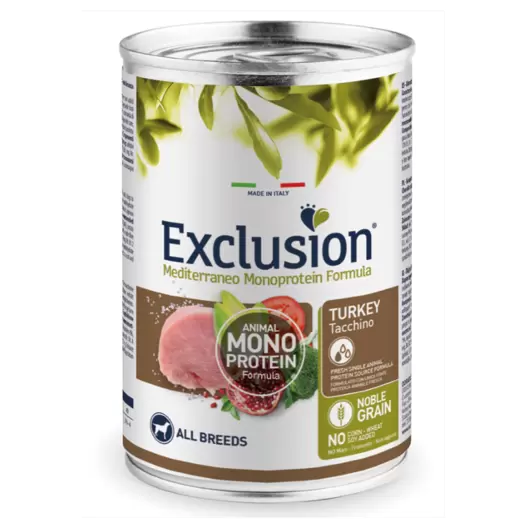 Exclusion Perro Mediterraneo Pavo 400 grs