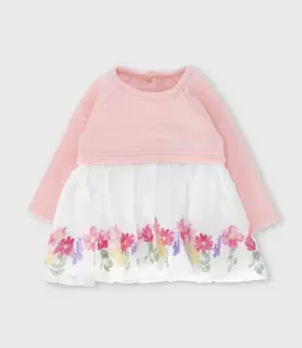 Vestido recién nacida tejido con flores