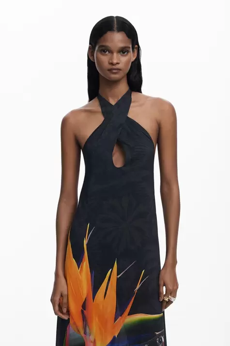 Vestido largo estampado