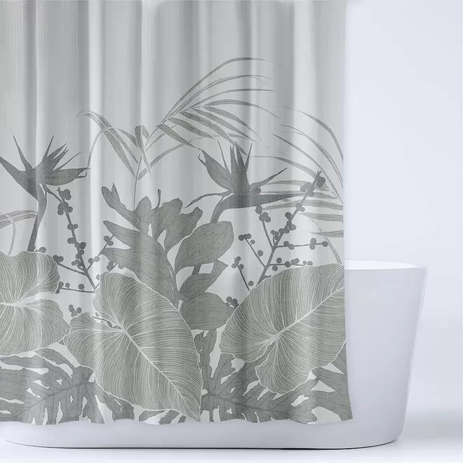 Cortina baño estampada savana verde