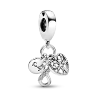 Charm Colgante de familia triple Infinito Pandora Plata Esterlina