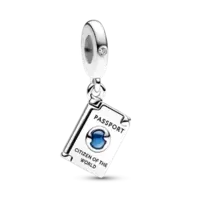 Charm colgante Pasaporte que se puede abrir Pandora Plata Esterlina