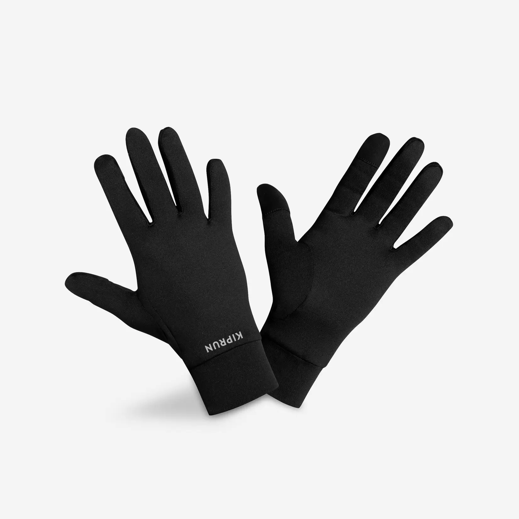 GUANTES DE RUNNING TÁCTILES ADULTO WARM 100 V2 NEGRO