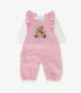 Jardinera recién nacida acolchada con oso