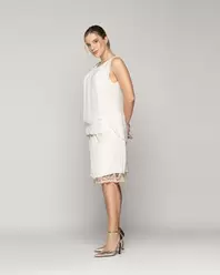 Top Mujer Tiare Sin Mangas Blanco Crudo LineatreTop Mujer Tiare Sin Mangas Blanco Crudo Lineatre