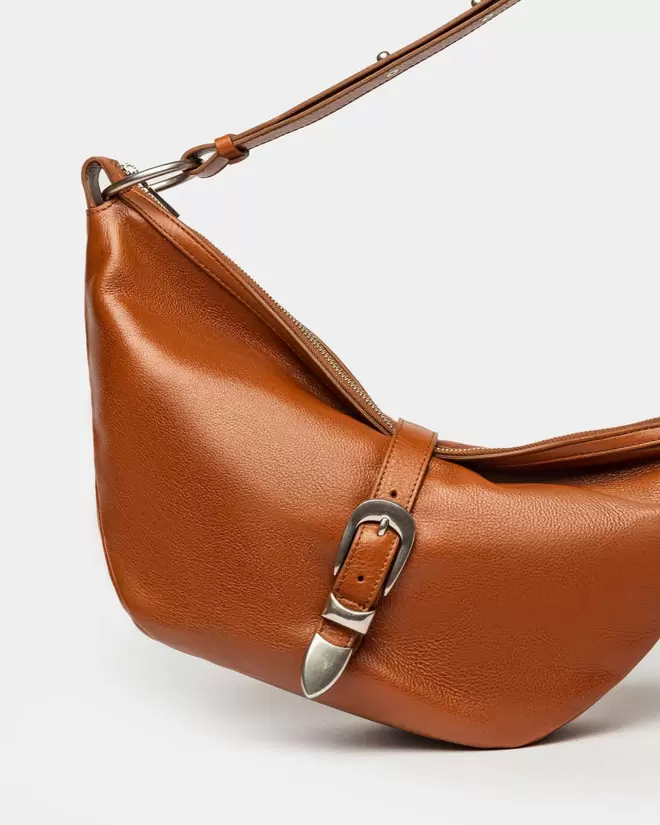 Bolso Bambu en cuero liso satinado