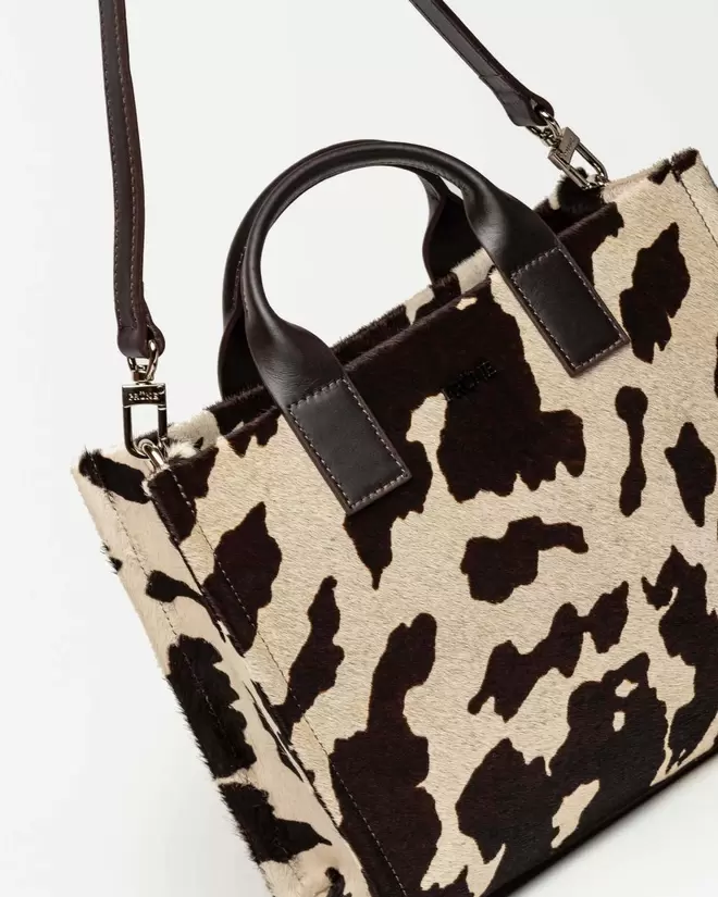 Cartera de mano Capri en cuero vaca pelo