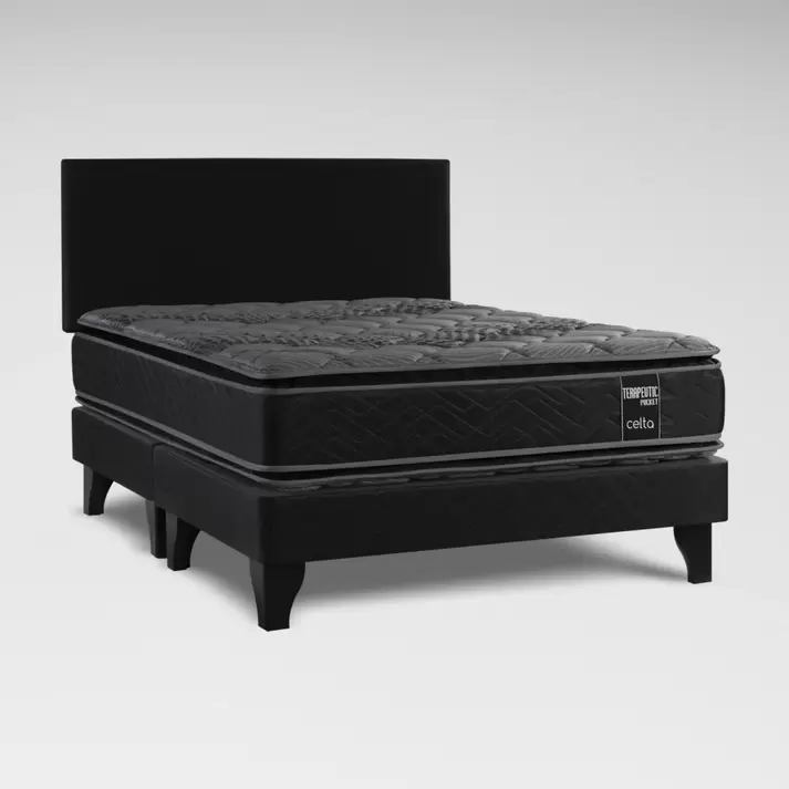 Cama Europea Terapeutic Pocket 2 Plaza x 2 mts Base Dividida + Respaldo