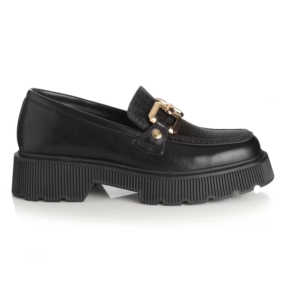 Zapato Mujer Cala Varques Negro Taco Bajo Via Uno