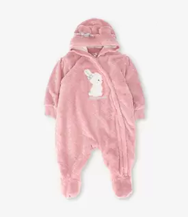 Saquito recién nacida trenzado con conejo