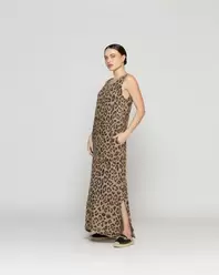 Vestido Mujer Veronica De Lino Animal Print LineatreVestido Mujer Veronica De Lino Animal Print Lineatre