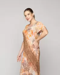 Vestido Mujer Vincenzina Reversible Manga Corta Rojo Y Naranja LineatreVestido Mujer Vincenzina Reversible Manga Corta Rojo Y Naranja Lineatre