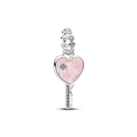 Charm Colgante Llave de Corazón Opalescente