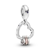 Charm Colgante Corazón Lleno De Amor Recubrimiento en Oro Rosa de 14k