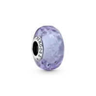 Charm de Cristal Murano Ondas Violelta Pandora Plata Esterlina
