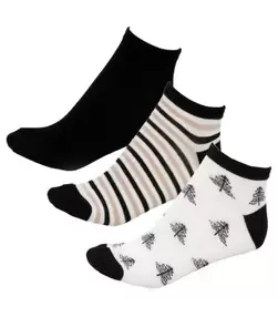 Calcetin Tripack Bamboo Corto Taupe