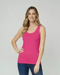 Top Mujer Giovanna Slim fit Cuello en U Tirantes Fucsia Lineatre