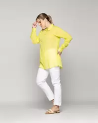 Blusa Mujer Belisa Básica Tela Ligera Amarilla LineatreBlusa Mujer Belisa Básica Tela Ligera Amarilla Lineatre