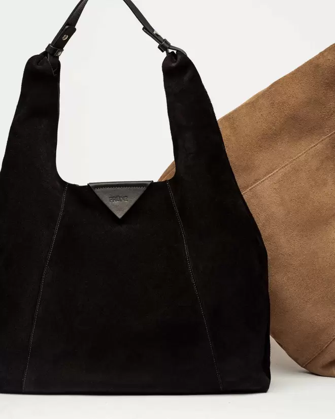 Bolso The Shopping en cuero gamuza