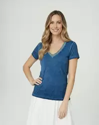 Polera Mujer Antonella Regular Jeans Lineatre