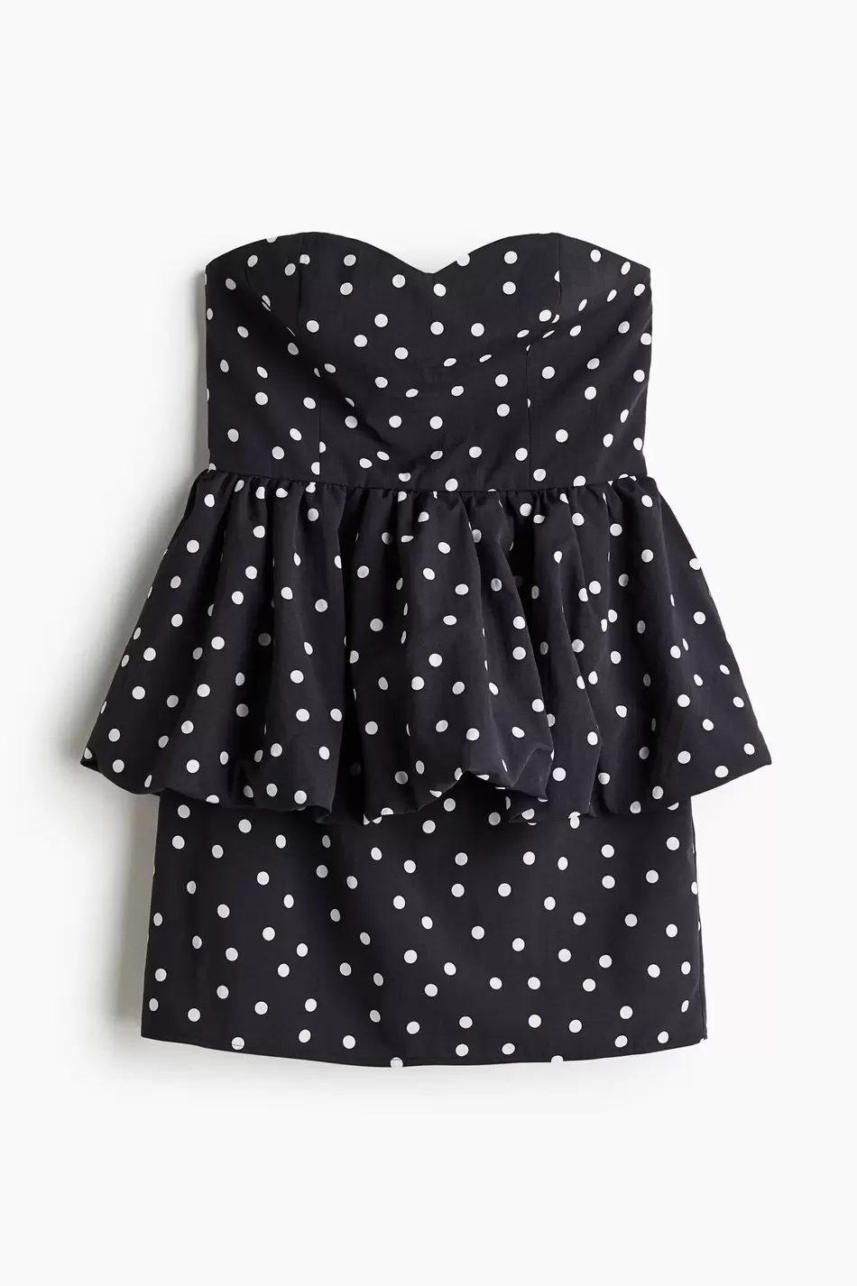 Vestido bandeau con peplum