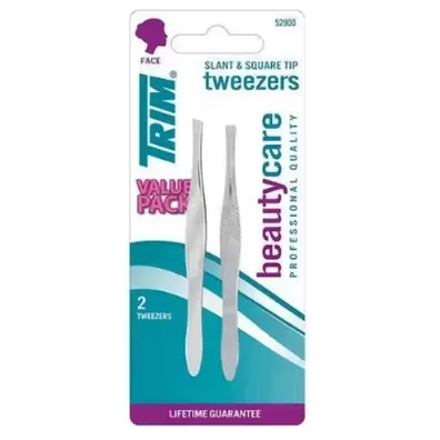Pack de 2 pinzas Trim para cejas punta oblicua y recta