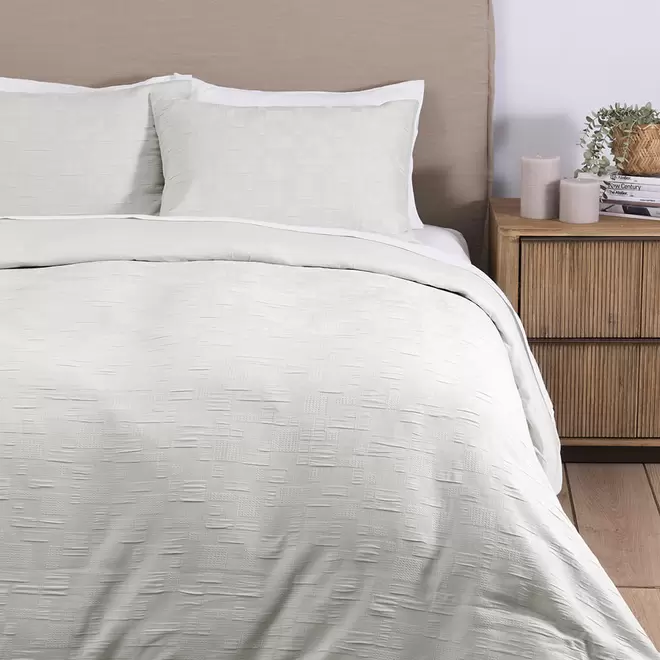 Funda de plumón waffle cora 2 plazas perla