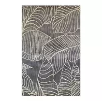 ALFOMBRA 133 X 190 NATURA HOJAS GRIS