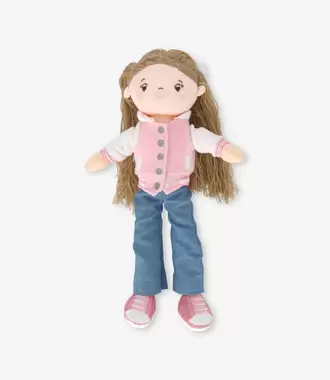 Muñeca niña con chaqueta varsity