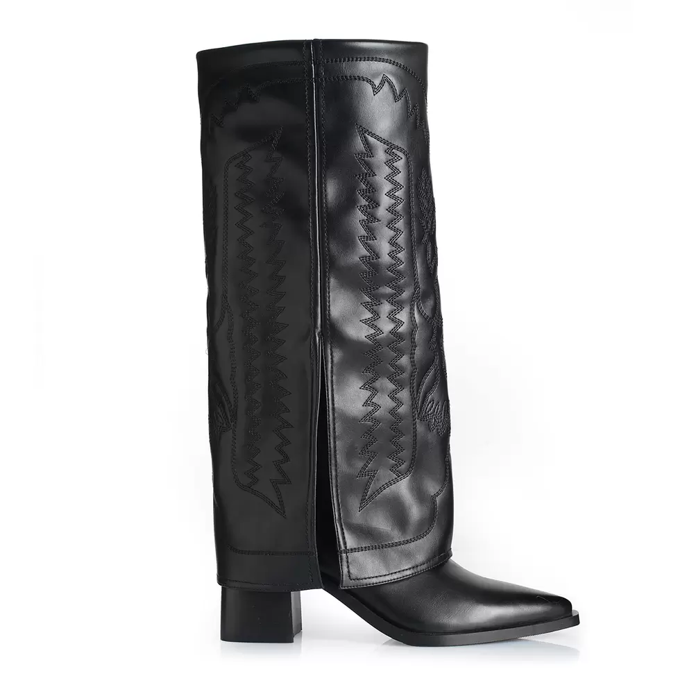 Bota Mujer Via Uno WestWinter Gold Negro