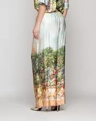 Pantalón Mujer Pasqualina Estampado Flora Y Fauna Lineatre