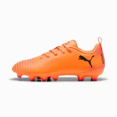 zapato de futbol puma future 8 play naranjo fg niño