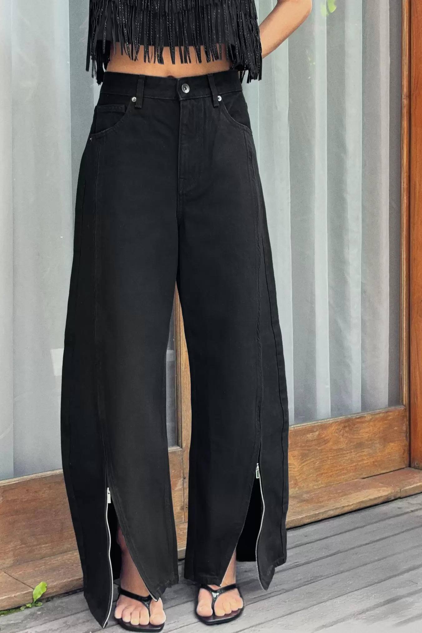 JEANS TRF BAGGY CREMALLERAS