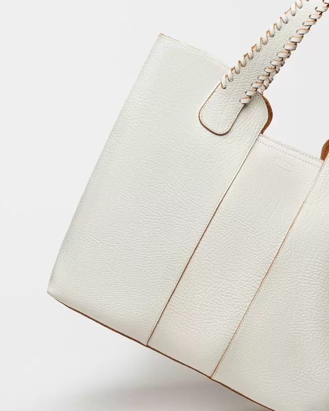 Shopper The Braided en cuero graneado