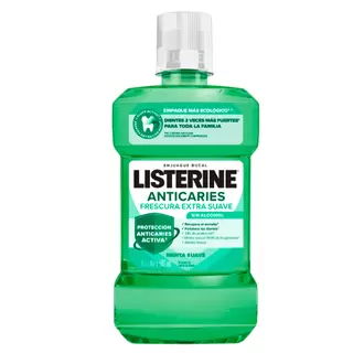 Listerine Enjuague bucal Anticaries Frescura Suave (Sin Alcohol) 180ml