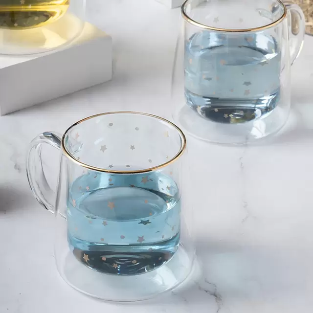Set 2 Tazas Doble Pared 250ml Borosilicato Constelación...