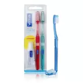 Cepillo de Dientes Duplo Medio 2 un + Pasta Dental Aloe 1 un