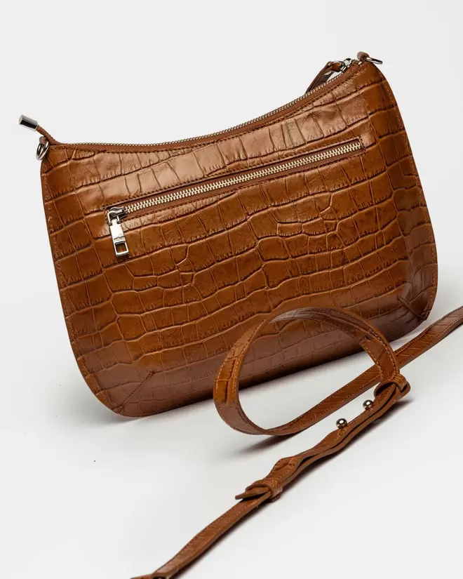 Bandolera Mia en cuero croco