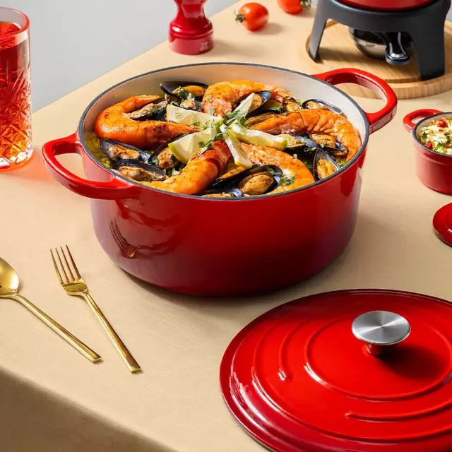 Olla Fierro Esmaltado 5L Rojo 28cm