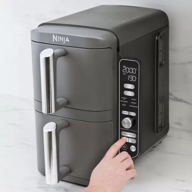 Freidora de Aire Vertical Double Basket 9,5L Gris XL