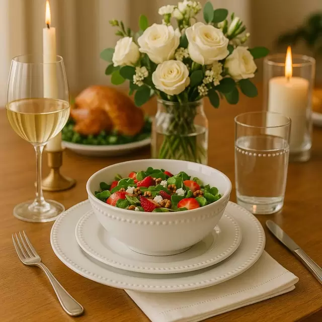 Set Vajilla 18 piezas Blanco Natural