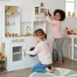 Cocina Infantil De Madera Xl Blanca - 8 Funciones Realistas