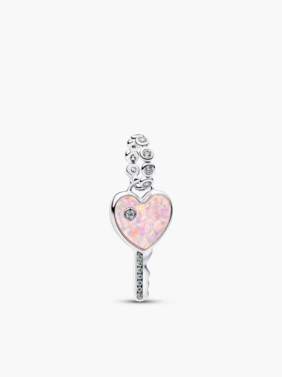 Charm colgante Llave de corazón opalescente