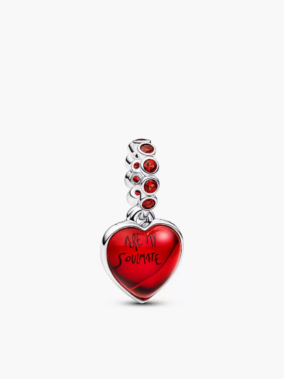 Charm colgante doble Corazón rojo de cristal Murano