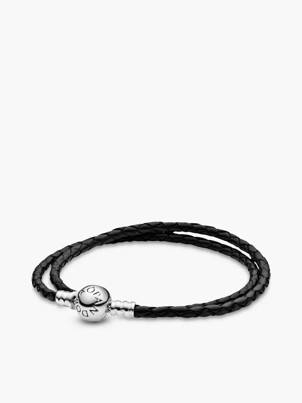 Brazalete doble de cuero negro