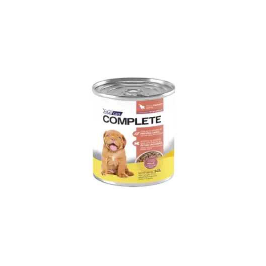 Pack 12 Vitalcan Complete Trocitos En Salsa Pollo Perro Cachorro - 340g