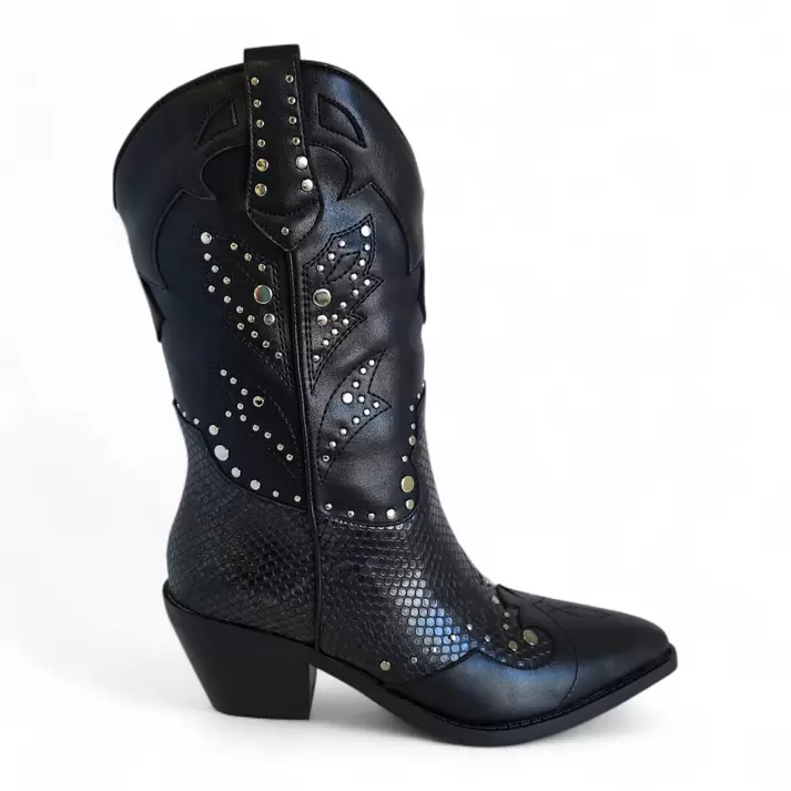 Bota Mujer Via Uno WestWinter Montana Negro/Negro